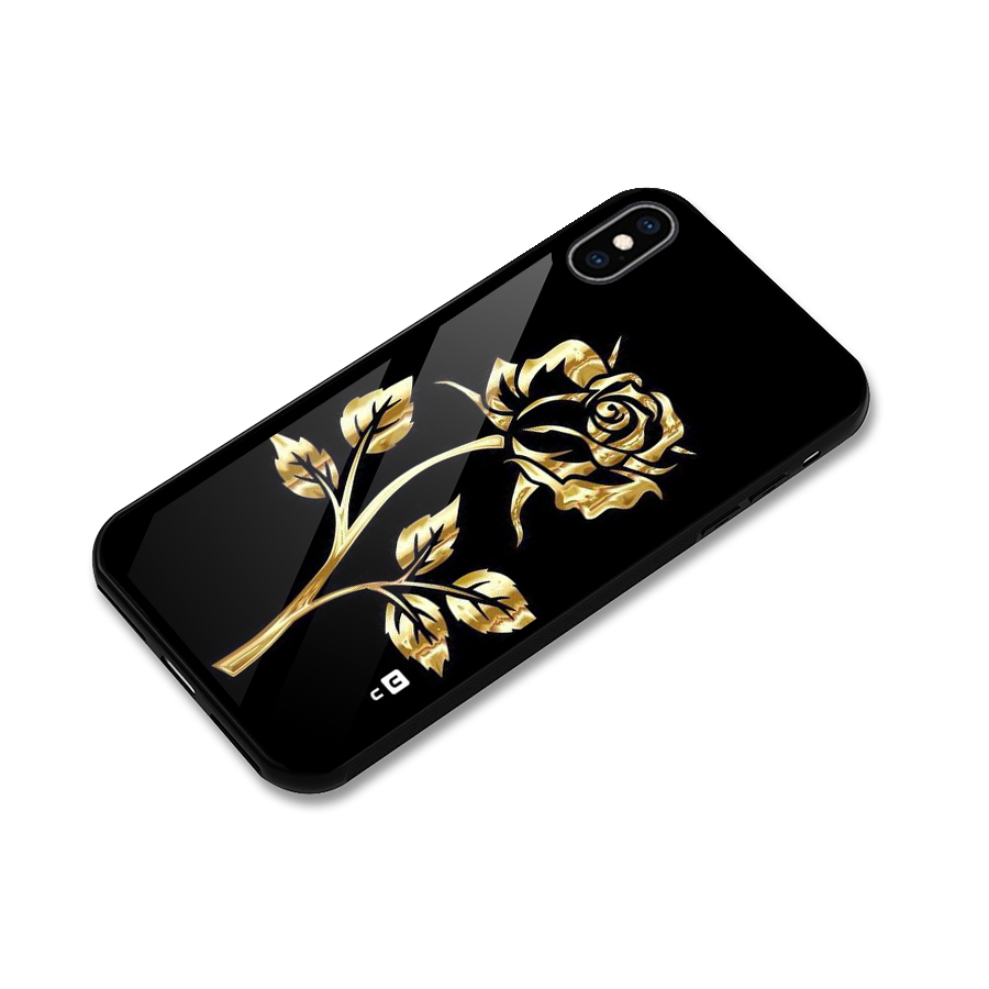 Gold Rose Glass Back Case for iPhone XS Max