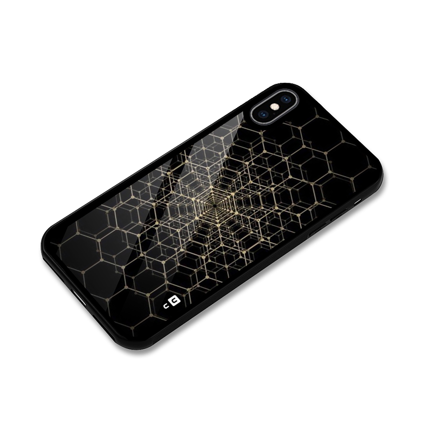 Gold Web Glass Back Case for iPhone XS Max