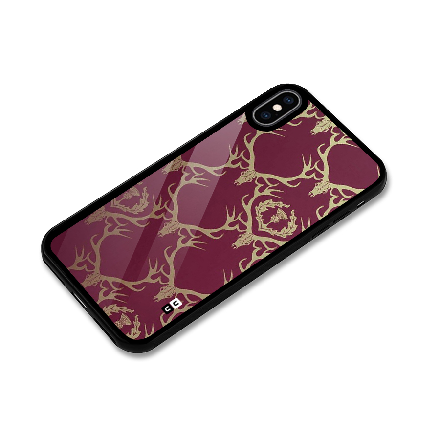 Golden Bull Design Glass Back Case for iPhone XS Max