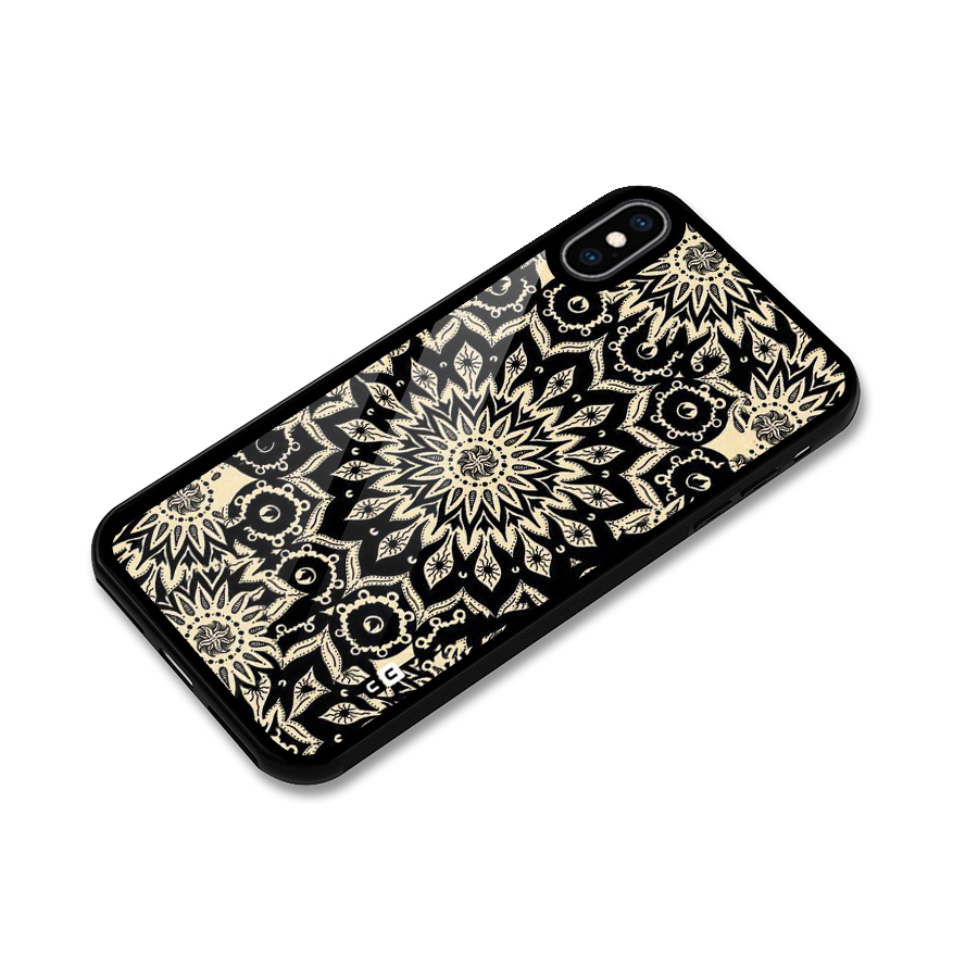 Golden Mandala Glass Back Case for iPhone XS Max
