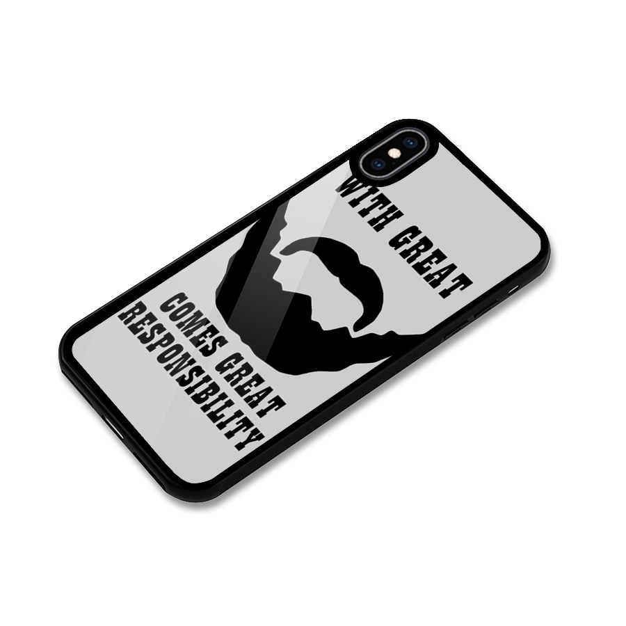 Great Beard Great Responsibility Glass Back Case for iPhone XS Max