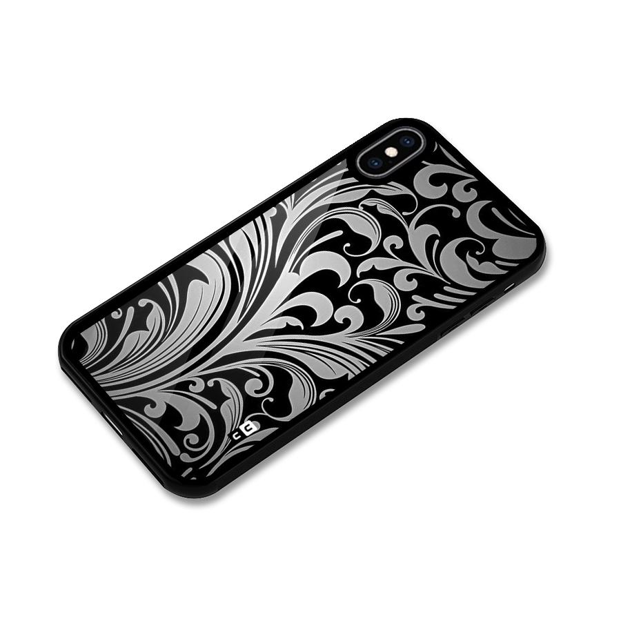 Grey Beauty Pattern Glass Back Case for iPhone XS Max