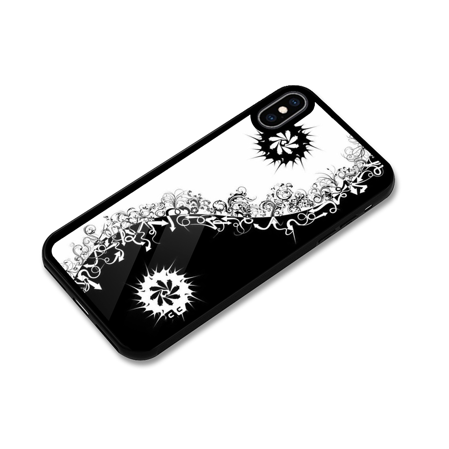 Half Peace Design Glass Back Case for iPhone XS Max