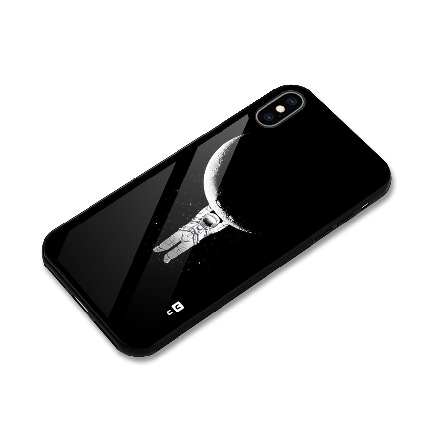 Hanging Astronaut Glass Back Case for iPhone XS Max
