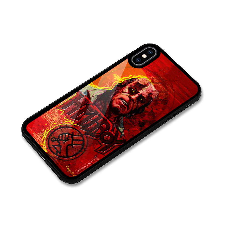 Hellboy Artwork Glass Back Case for iPhone XS Max