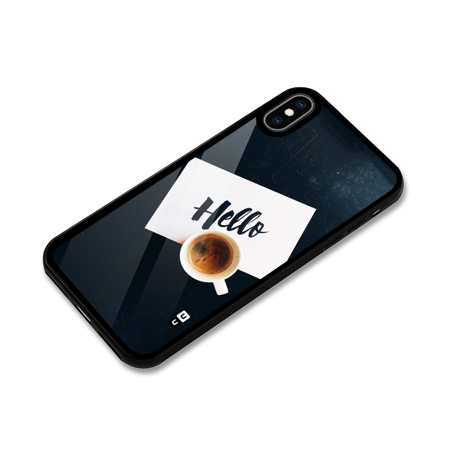 Hello Coffee Glass Back Case for iPhone XS Max