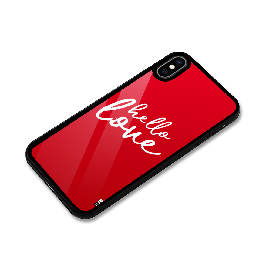 Hello Love Glass Back Case for iPhone XS Max