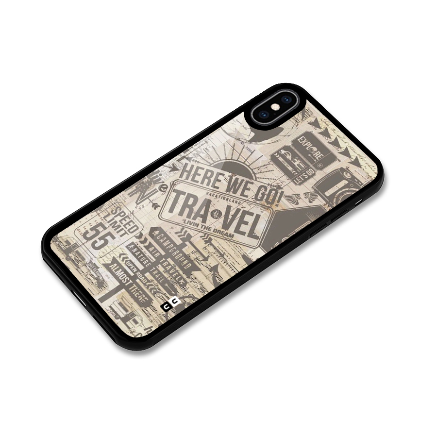 Here We Travel Glass Back Case for iPhone XS Max