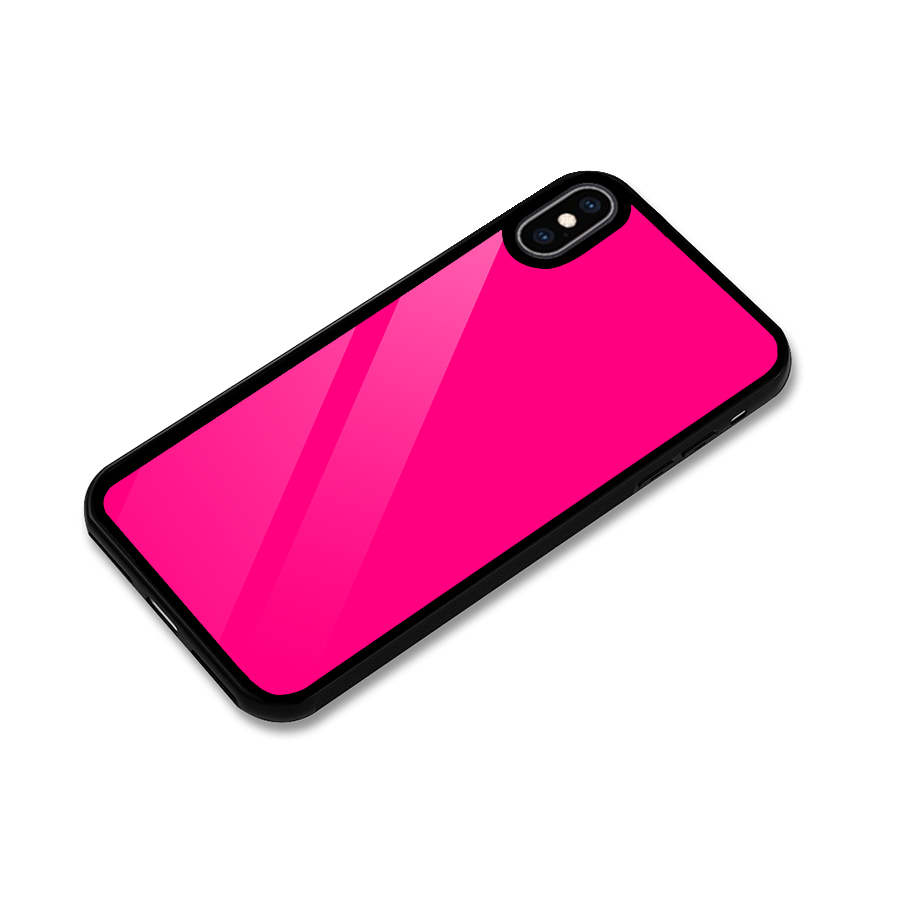 Hot Pink Glass Back Case for iPhone XS Max