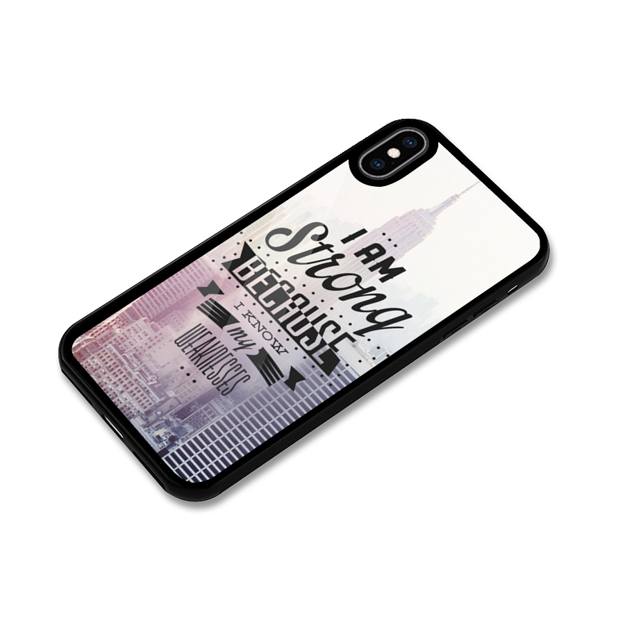 I am Strong Glass Back Case for iPhone XS Max