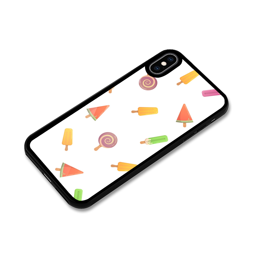 Ice Cream Colors Glass Back Case for iPhone XS Max