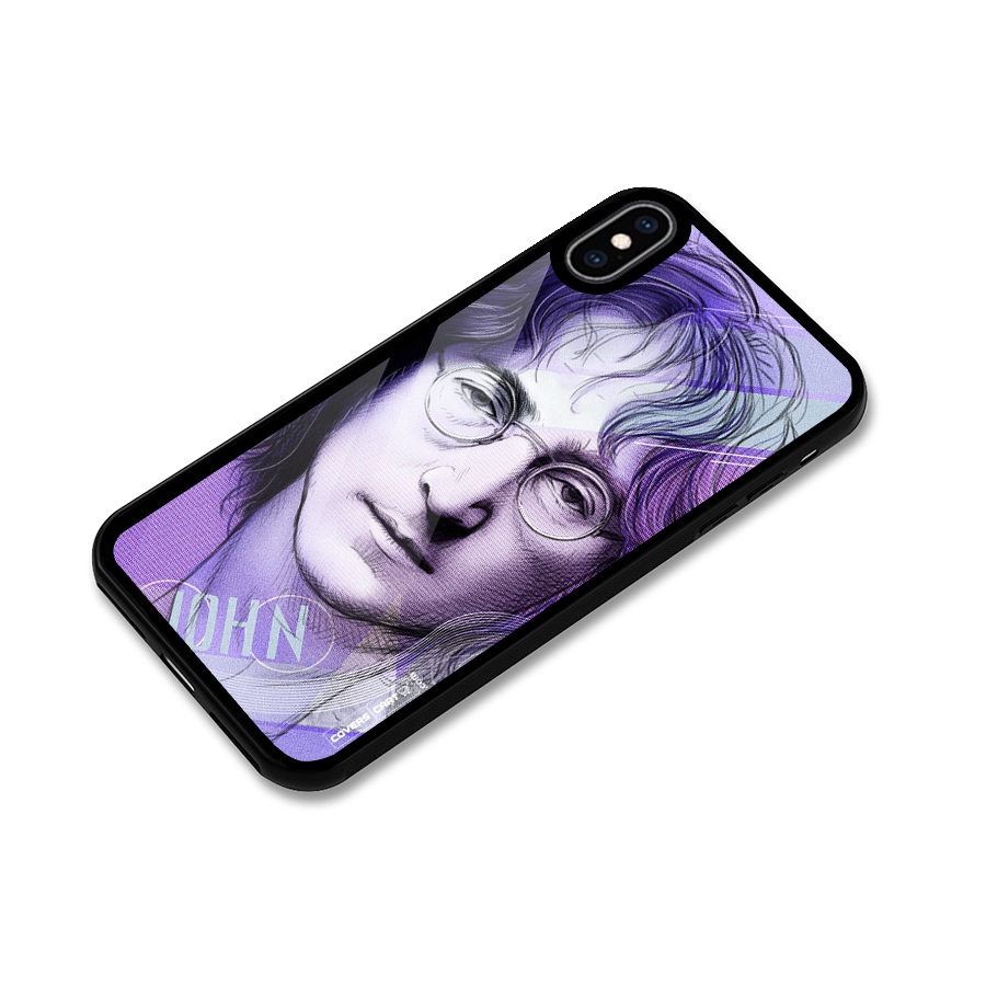 John Lennon Artwork Glass Back Case for iPhone XS Max