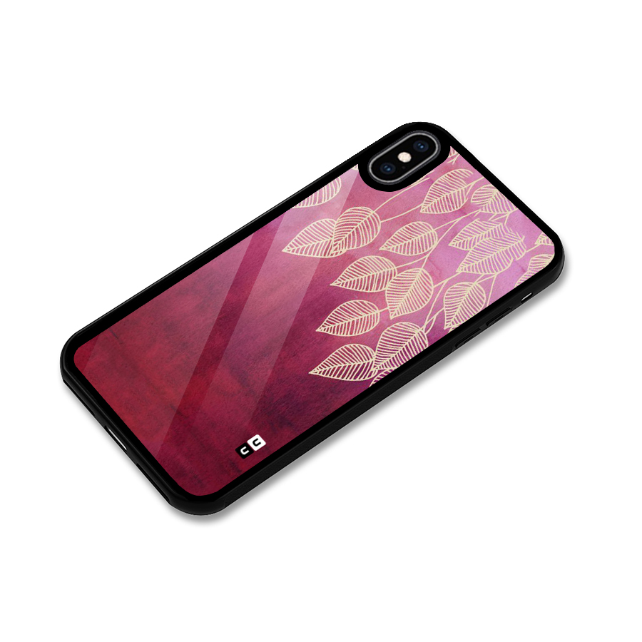 Leafy Outline Glass Back Case for iPhone XS Max