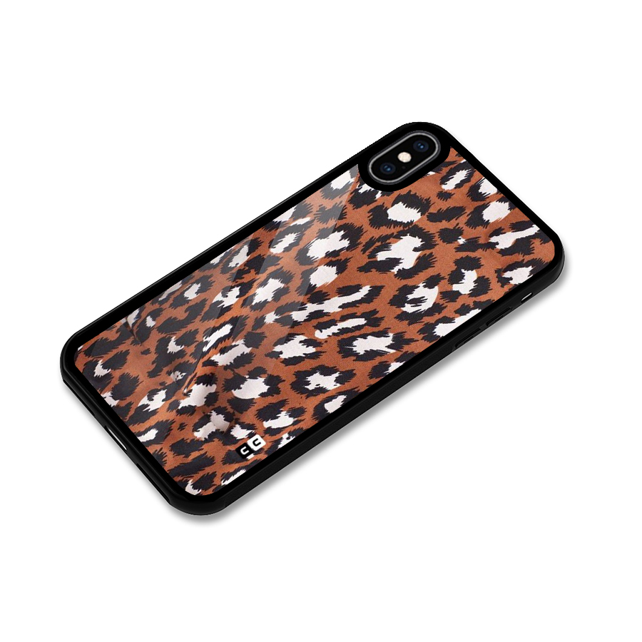 Leapord Design Glass Back Case for iPhone XS Max