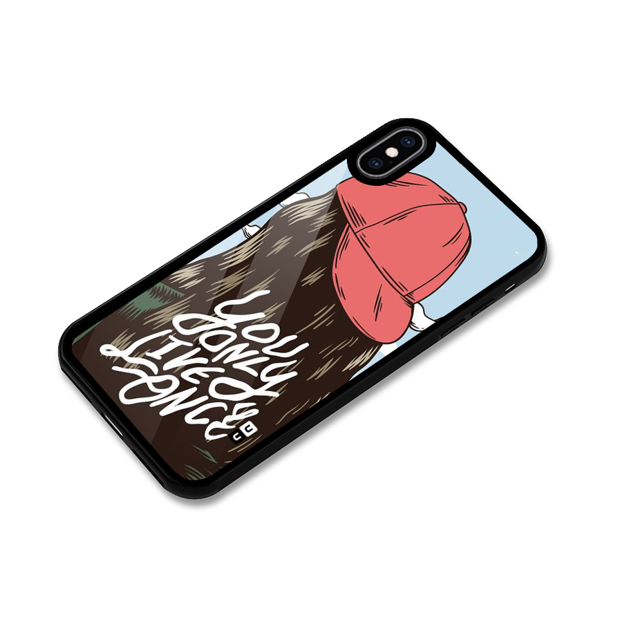 Live Once Glass Back Case for iPhone XS Max