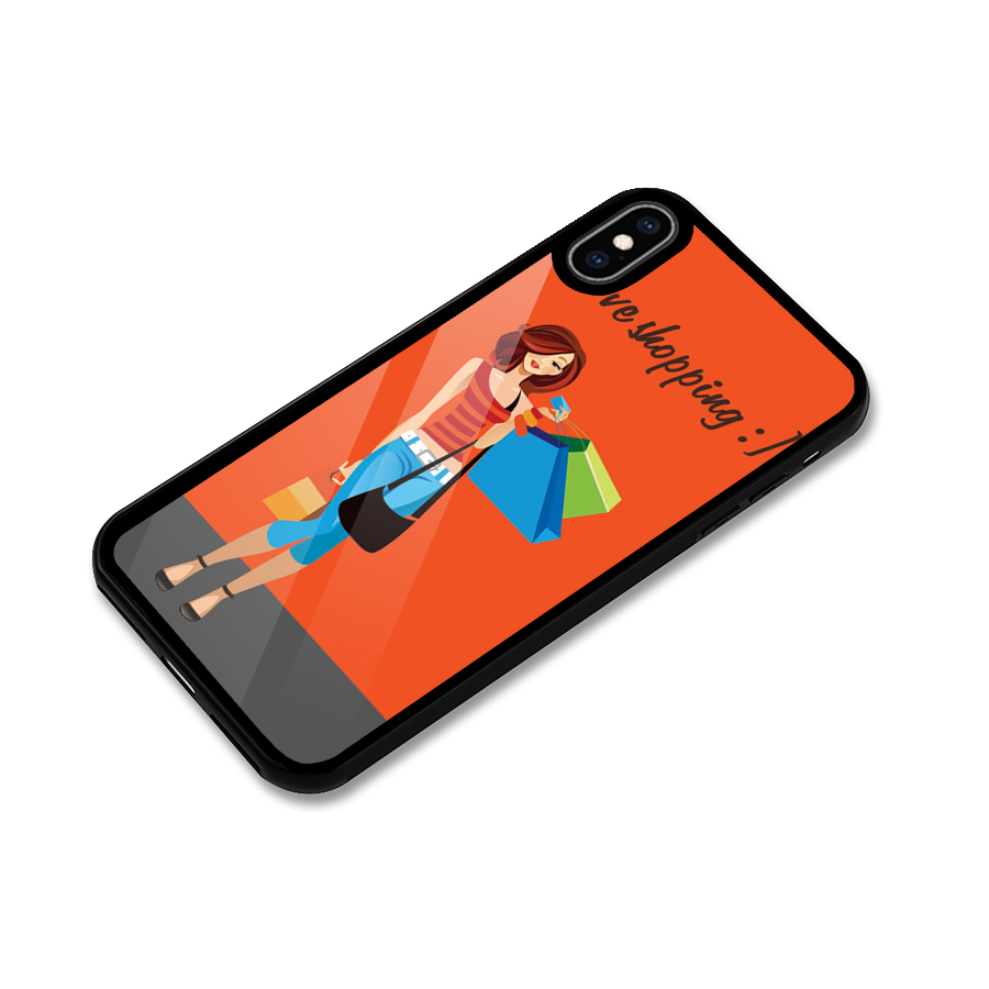 Love Shopping Classy Girl Glass Back Case for iPhone XS Max