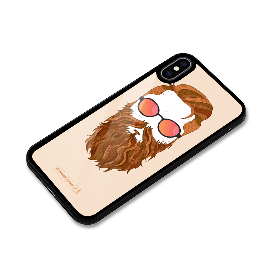 Man in Beard Glass Back Case for iPhone XS Max