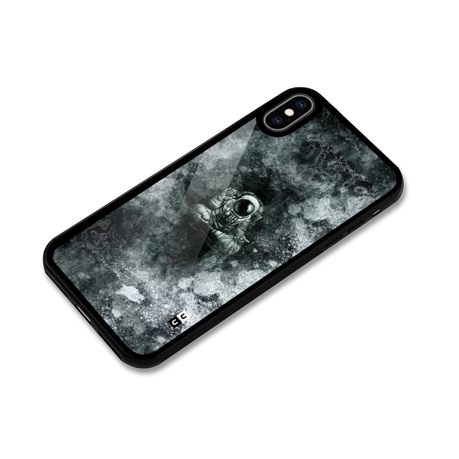 Meditating Spaceman Glass Back Case for iPhone XS Max