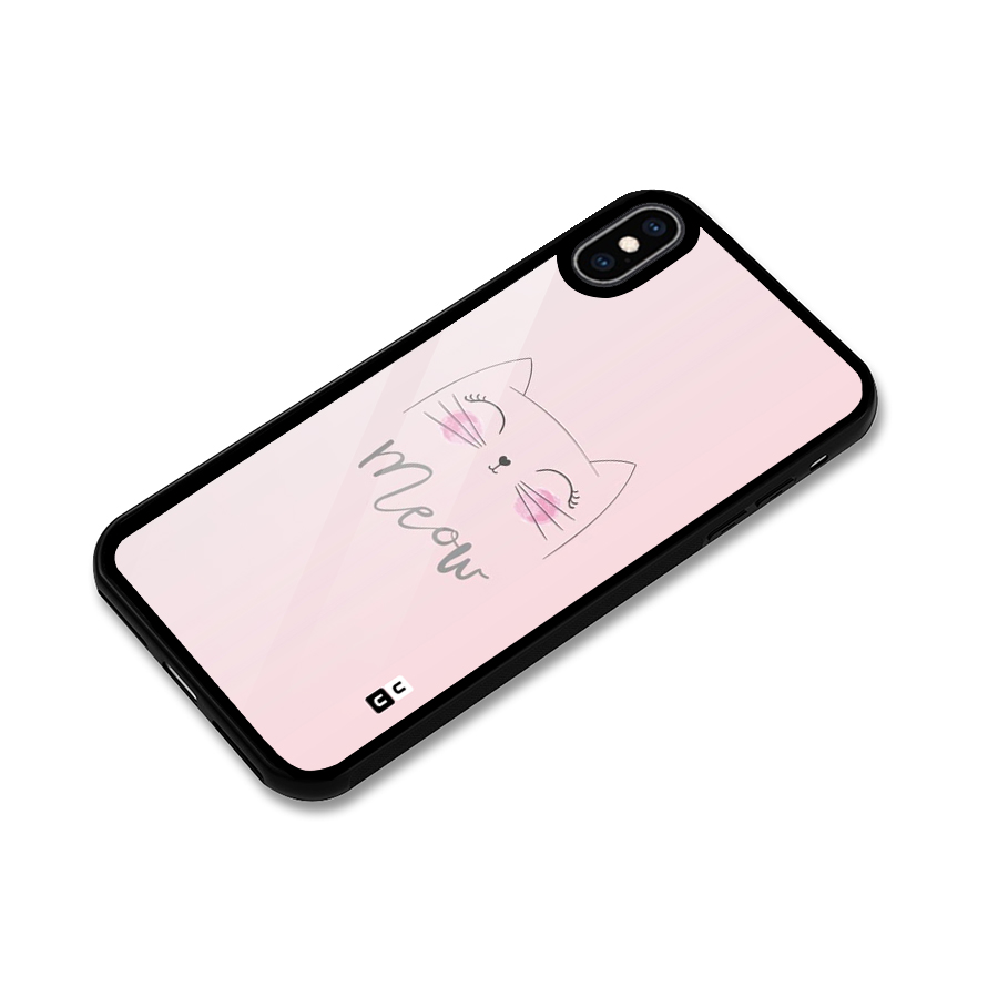 Meow Pink Glass Back Case for iPhone XS Max