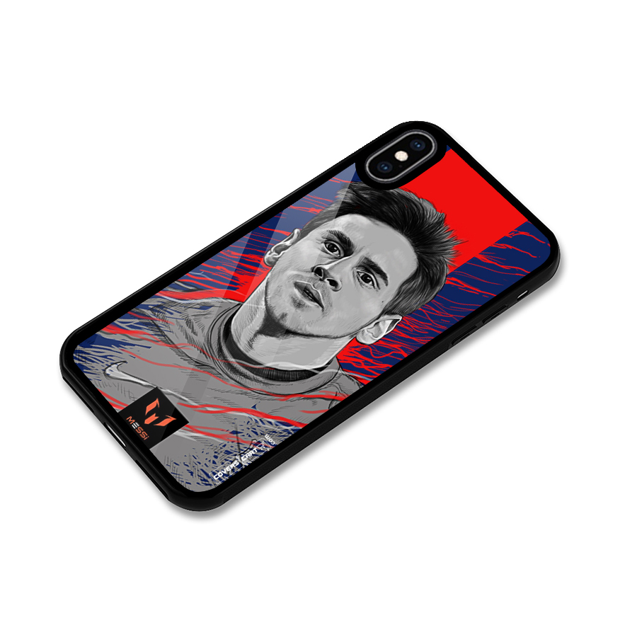 Messi For FCB Glass Back Case for iPhone XS Max