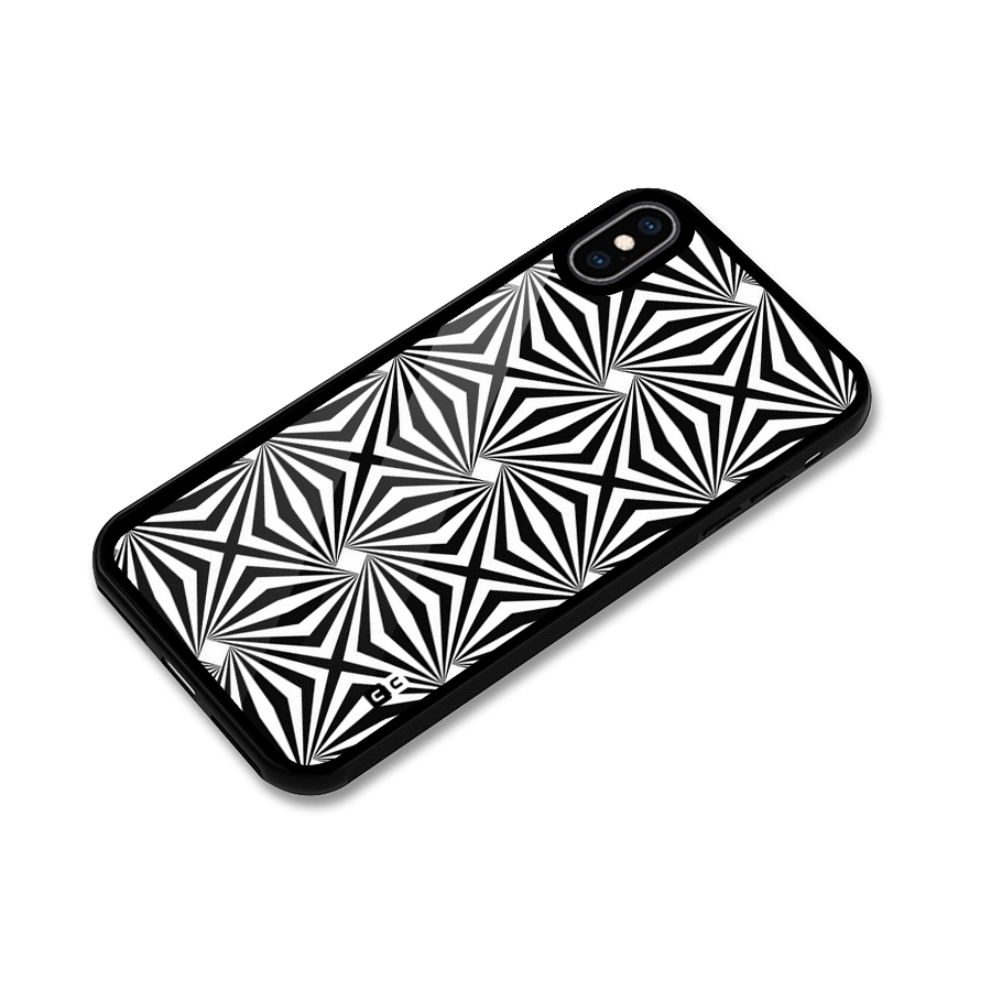 Monochromatic Swirls Glass Back Case for iPhone XS Max