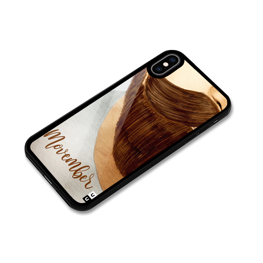 Movember Moustache Glass Back Case for iPhone XS Max