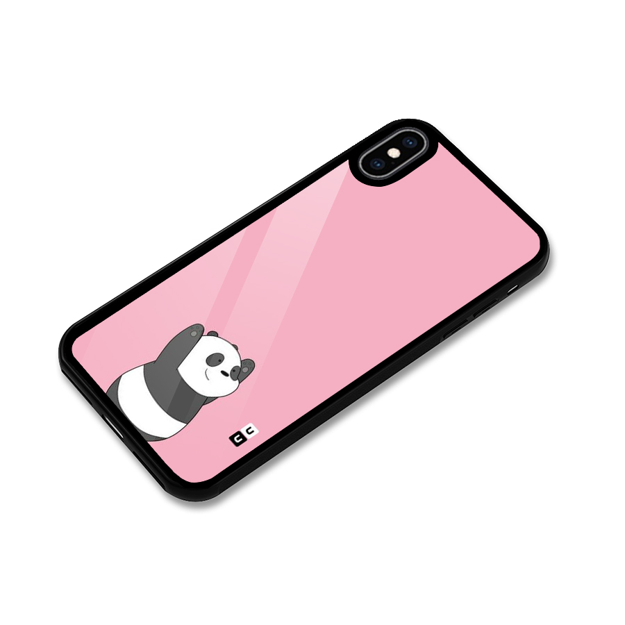 Panda Handsup Glass Back Case for iPhone XS Max