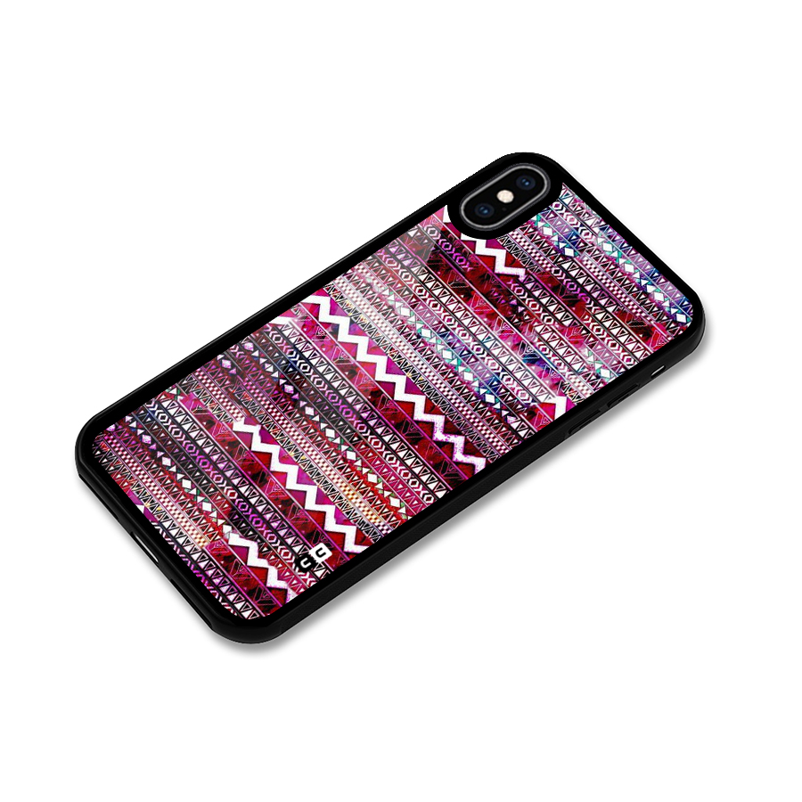 Pink Indie Pattern Glass Back Case for iPhone XS Max