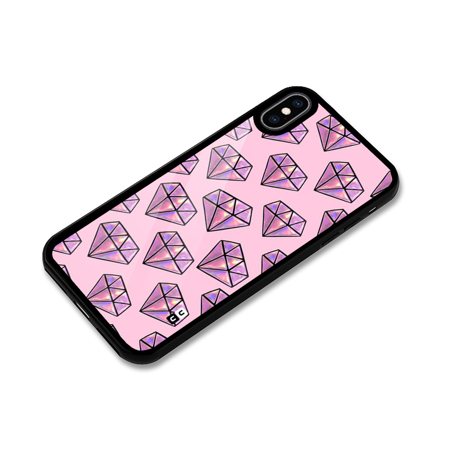 Purple Diamond Designs Glass Back Case for iPhone XS Max