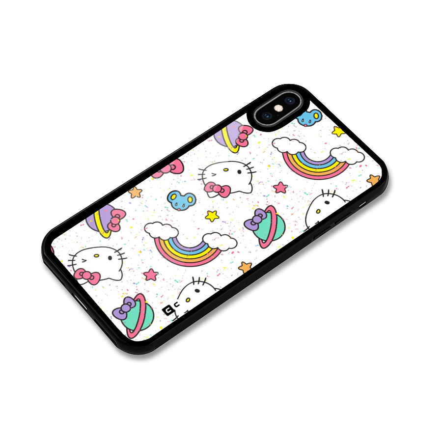 Rainbow Kit Tee Glass Back Case for iPhone XS Max