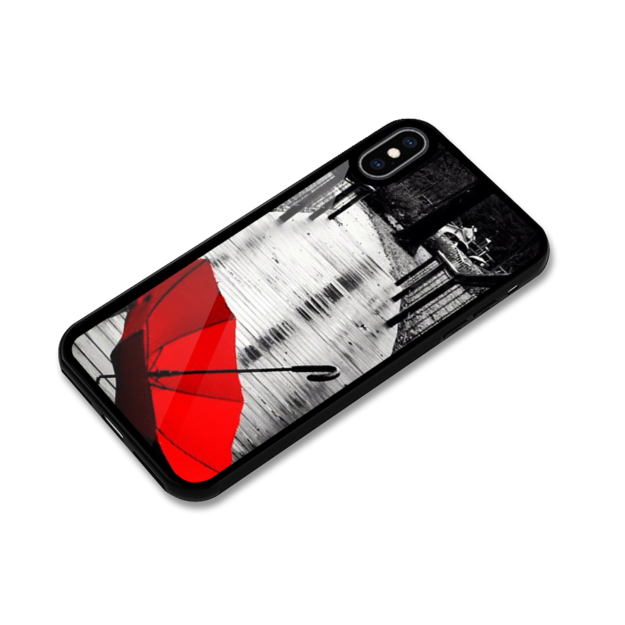 Red Umbrella Glass Back Case for iPhone XS Max