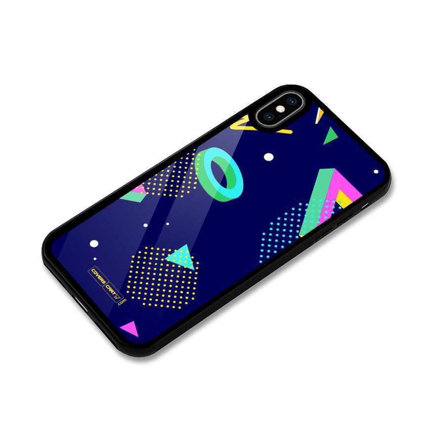 Retro Abstract Glass Back Case for iPhone XS Max