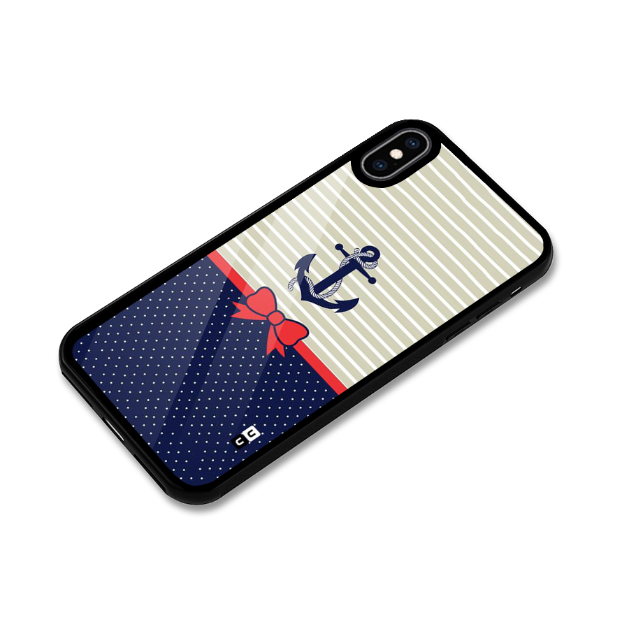 Ribbon Anchor Glass Back Case for iPhone XS Max