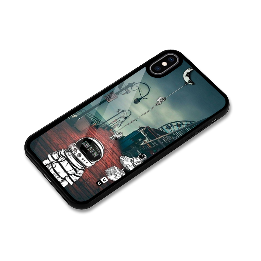 Robotic Design Glass Back Case for iPhone XS Max