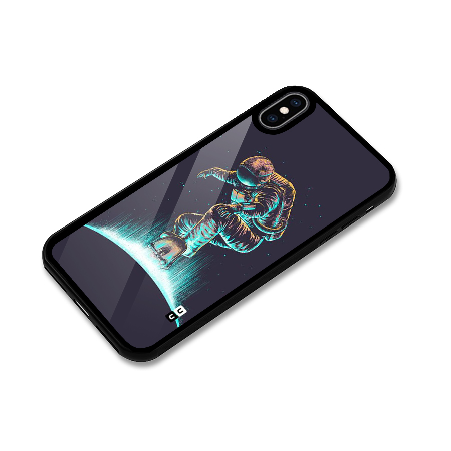 Rolling Spaceman Glass Back Case for iPhone XS Max