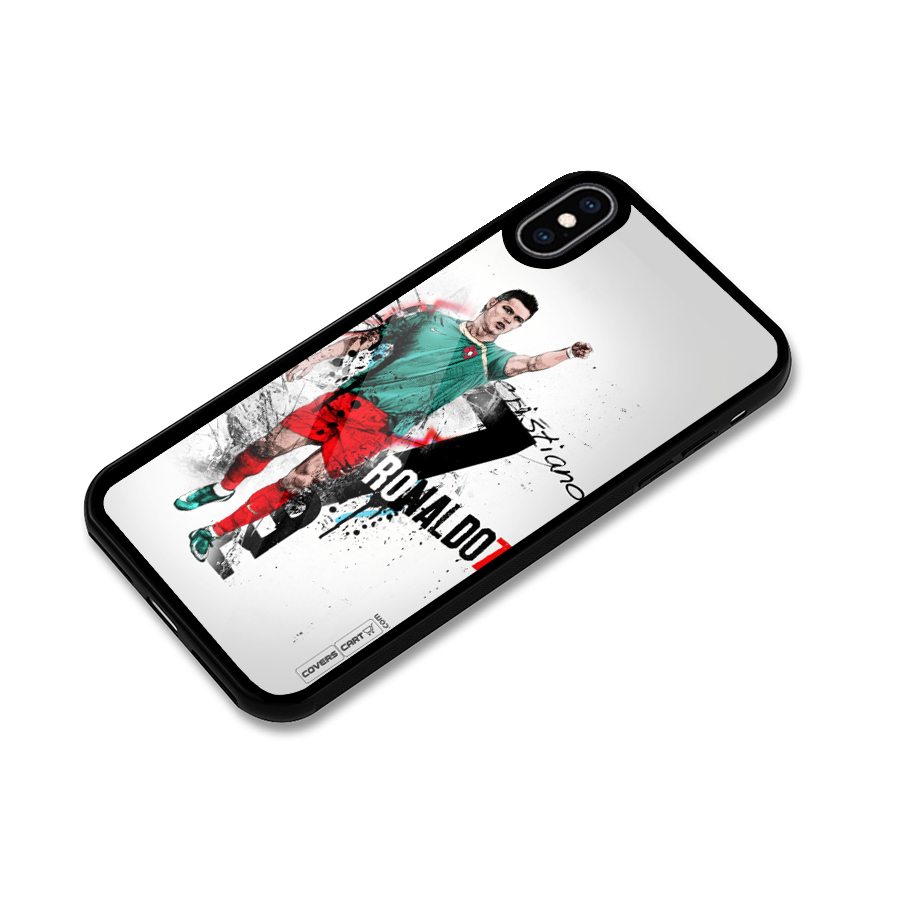 Ronaldo In Portugal Jersey Glass Back Case for iPhone XS Max