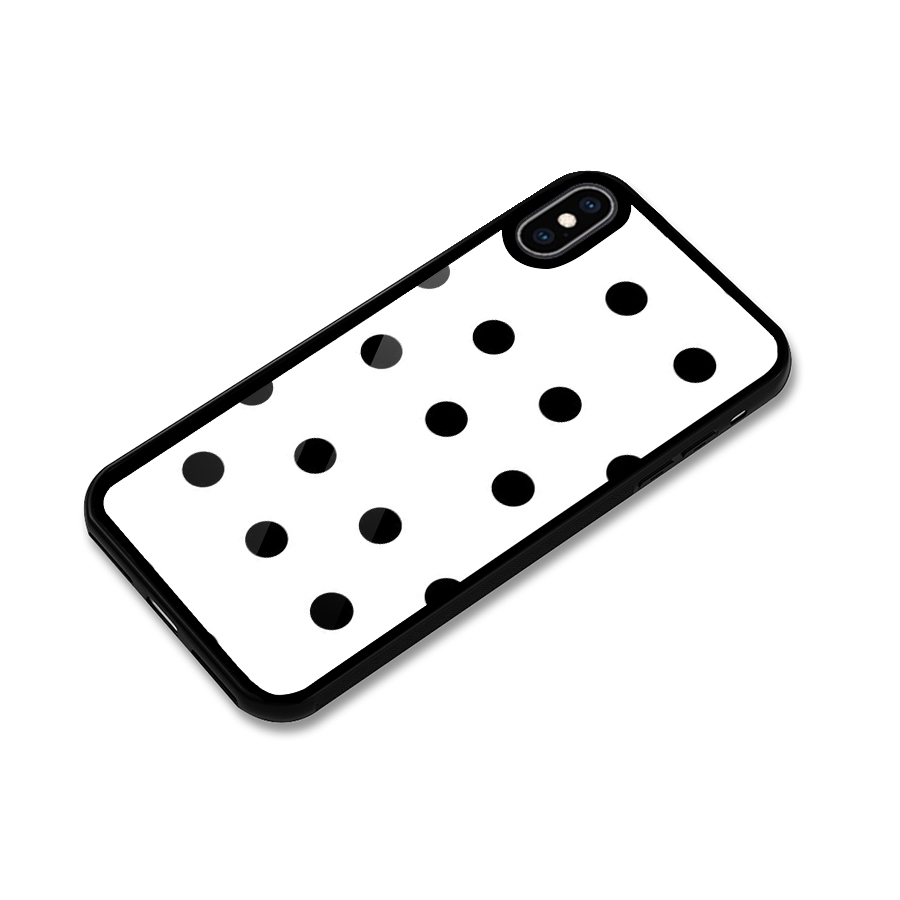 Royal Polka Dots Glass Back Case for iPhone XS Max