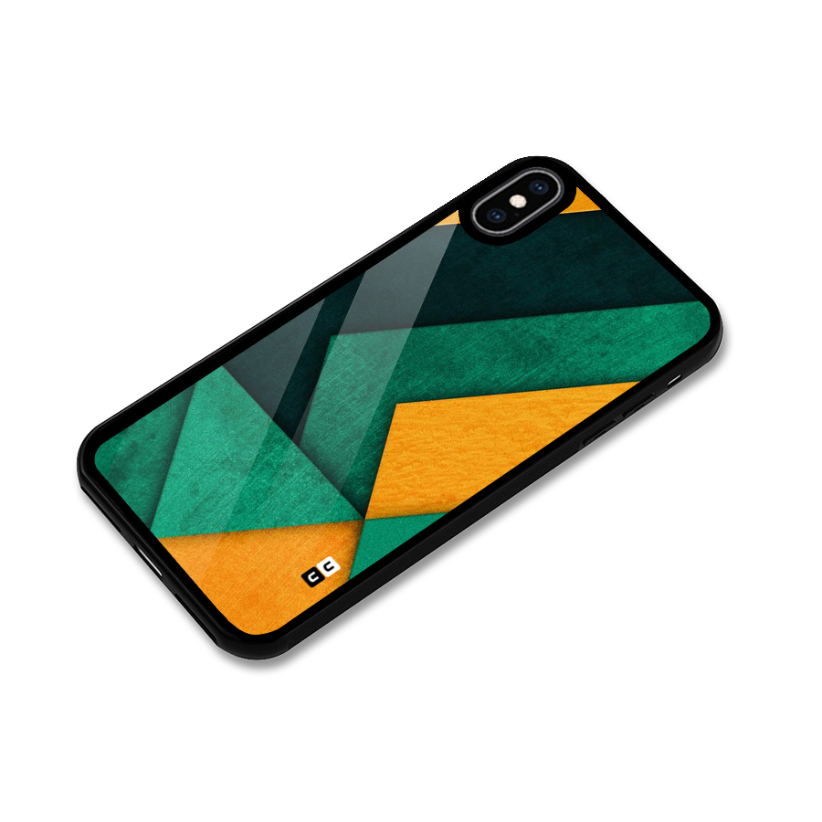 Rugged Abstract Stripes Glass Back Case for iPhone XS Max