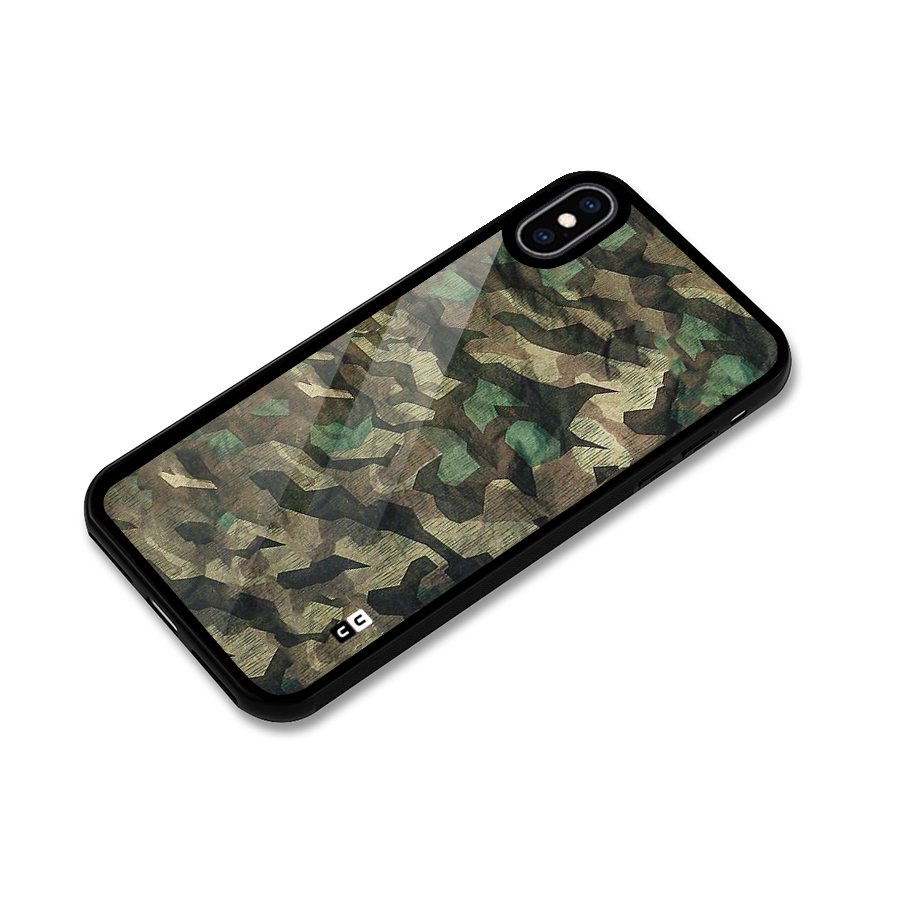 Rugged Army Glass Back Case for iPhone XS Max