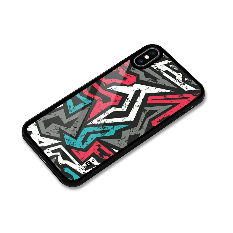 Rugged Strike Abstract Glass Back Case for iPhone XS Max