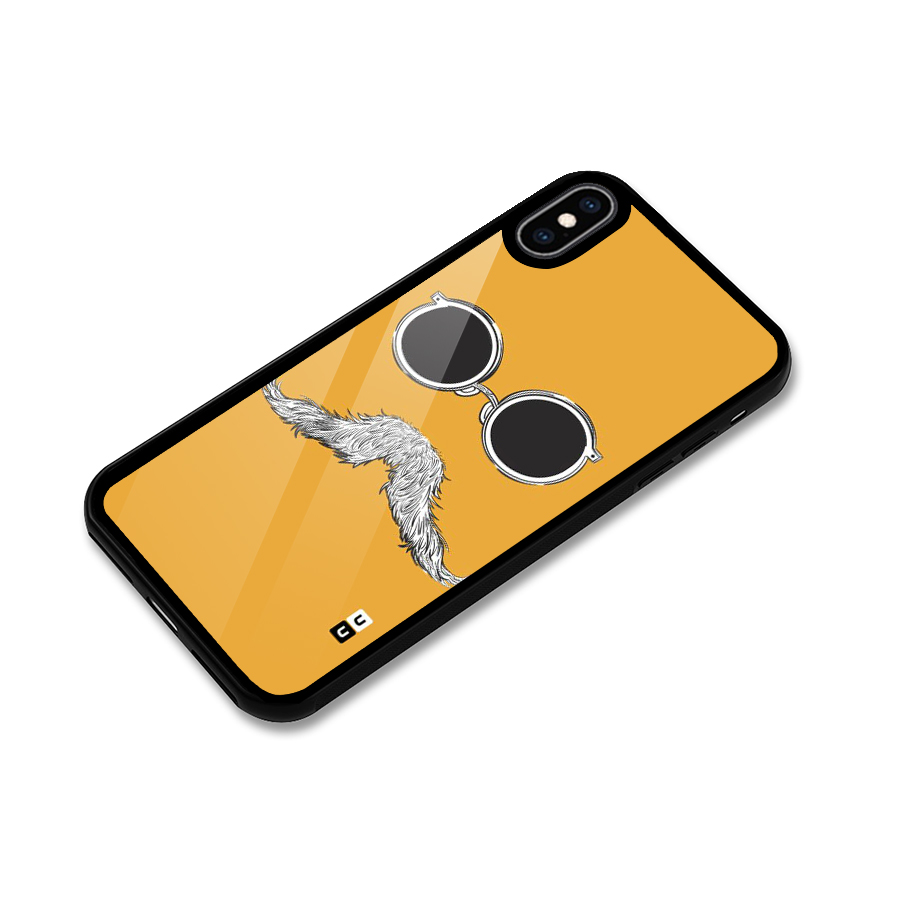 Sassy Mustache Glass Back Case for iPhone XS Max