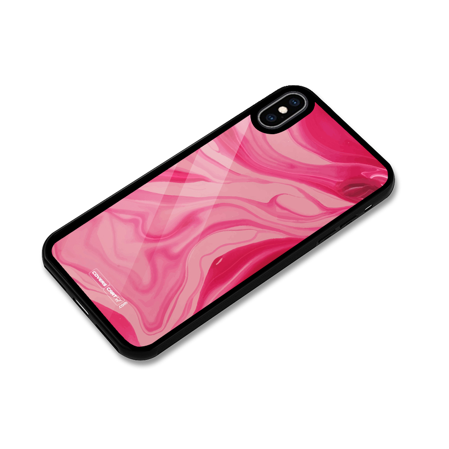Sizzling Pink Marble Texture Glass Back Case for iPhone XS Max
