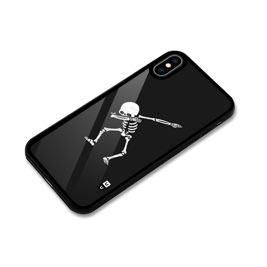 Skeleton Dab White Glass Back Case for iPhone XS Max