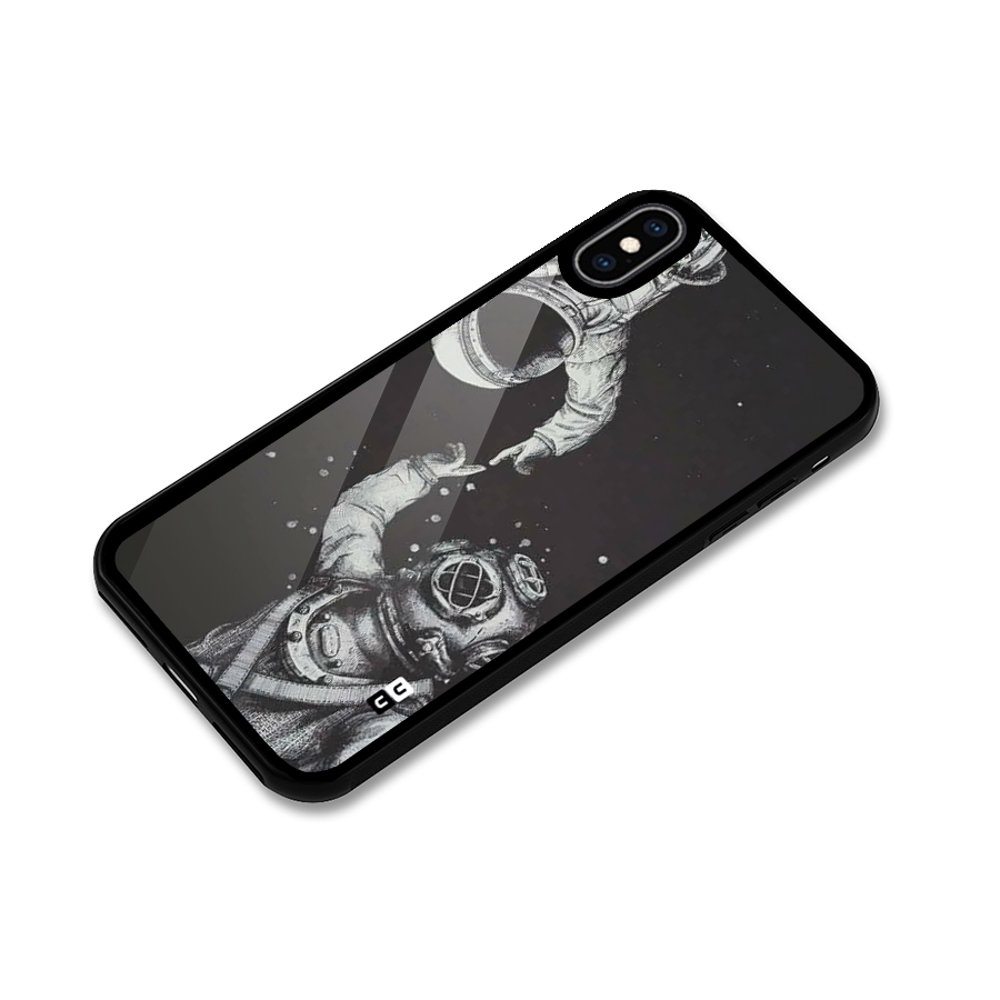 Space Meeting Glass Back Case for iPhone XS Max