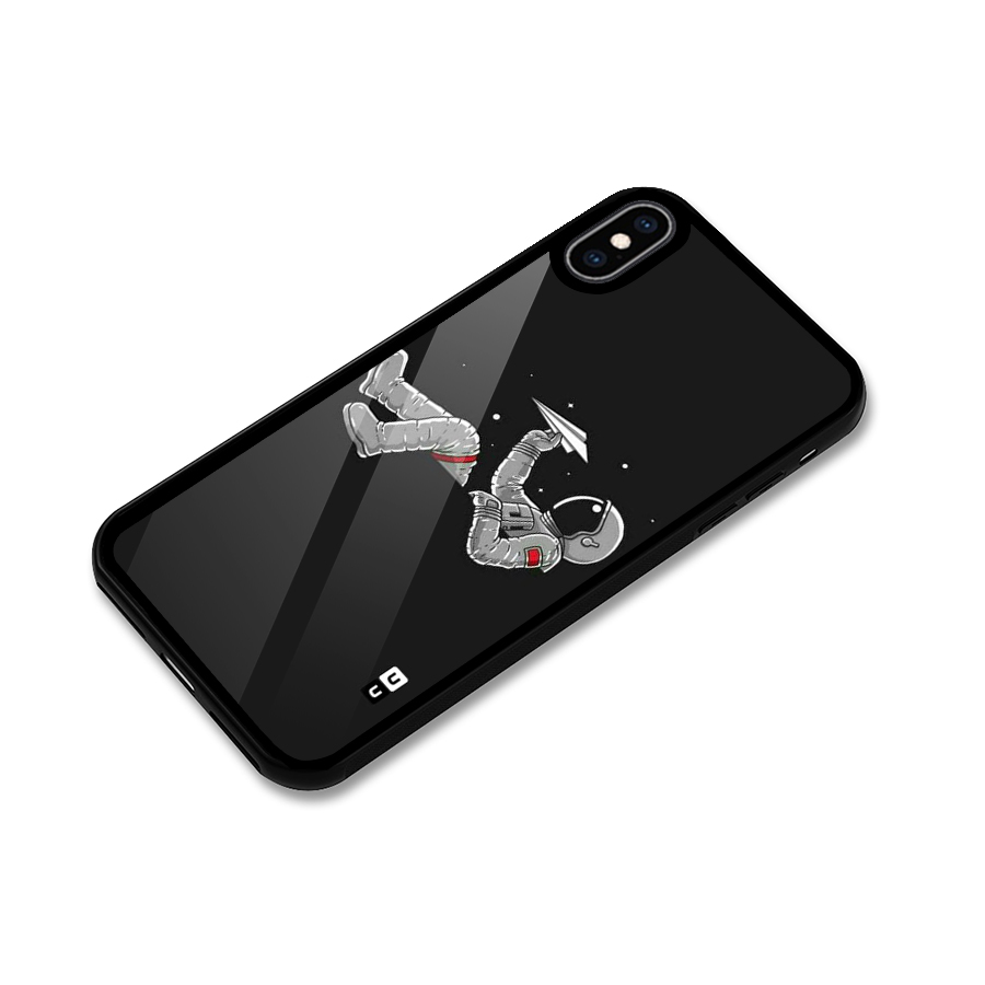 Spaceman Flying Glass Back Case for iPhone XS Max