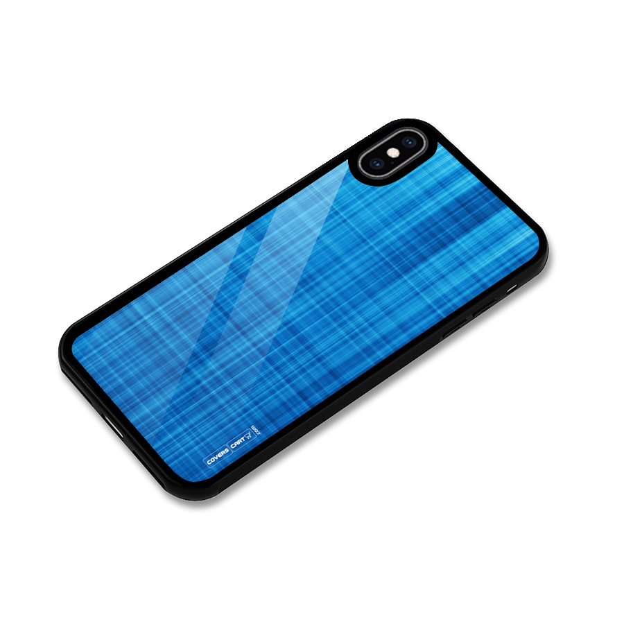 Stripe Blue Abstract Glass Back Case for iPhone XS Max