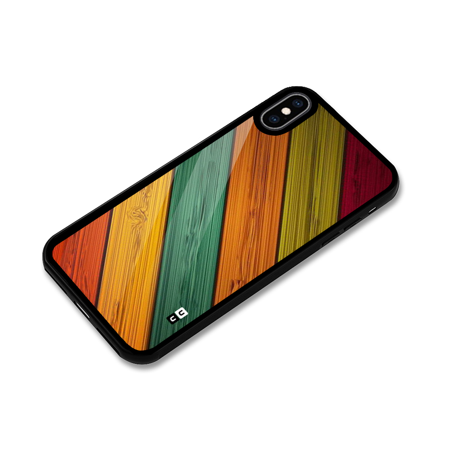 Stripes Classic Design Glass Back Case for iPhone XS Max