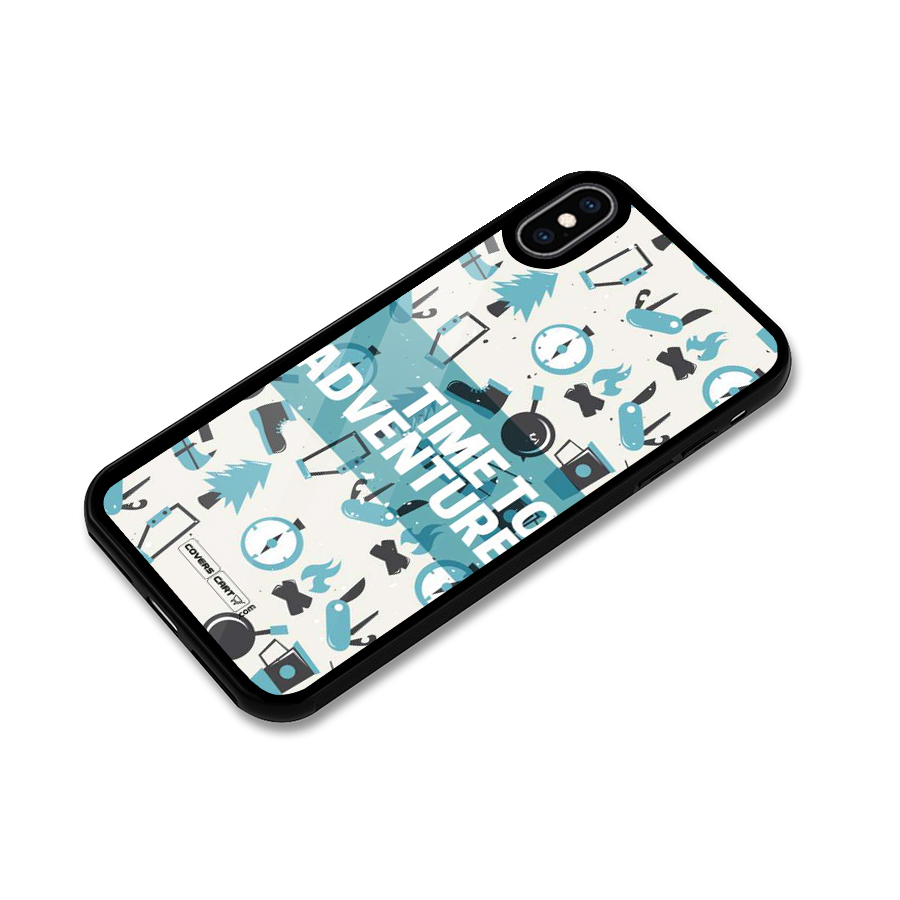 Time To Adventure Blazing Blue Glass Back Case for iPhone XS Max