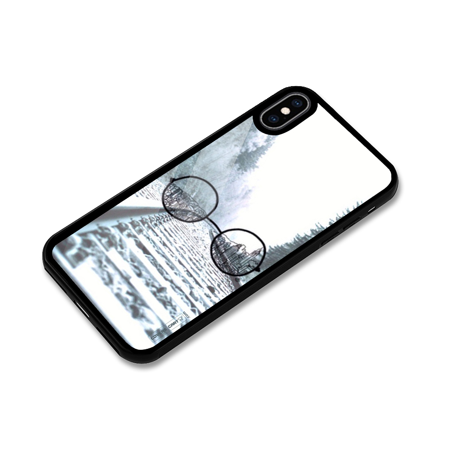 Tracks And Specs Glass Back Case for iPhone XS Max
