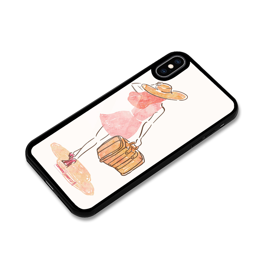 Travel Girl Glass Back Case for iPhone XS Max